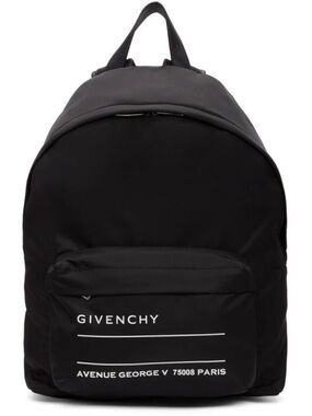 Givenchy black nylon logo backpack